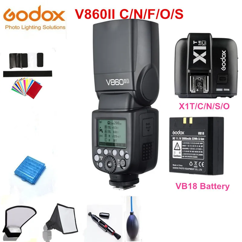 Godox v860ii c 1/8000 S I TTL переработки вспышки Speedlite Беспроводной матер работорговец + x1t