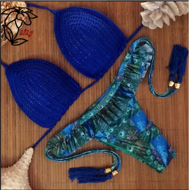 Riseado Высокой Талией Женщин Купальники Новый 2017 Рюшами Vintage Bikinis Купальник Бинты
