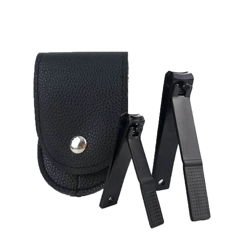

Black Stainless Steel Nail Clipper With Pouch Nail Cutter Manicure Paronychia Nipper Callus Shavers Finger Toe