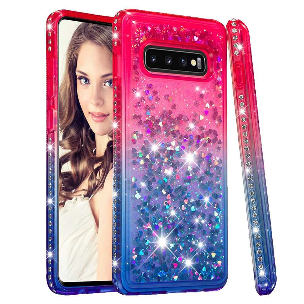 Для Samsung Galaxy S10 Plus чехол Блестящий горный хрусталь Силиконовый ТПУ зыбучий песок