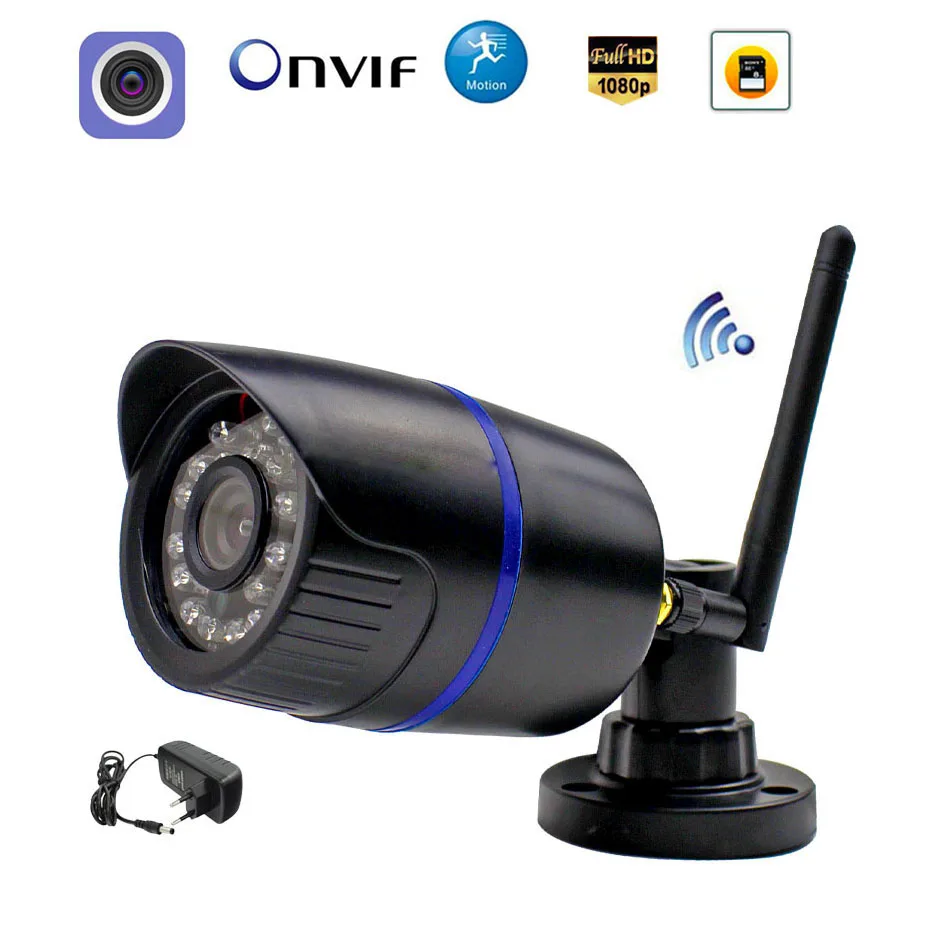 1080 P WI FI Ip камера Беспроводная 960 720 ONVIF Проводная P2P Пуля Уличная Камера С Слотом SD