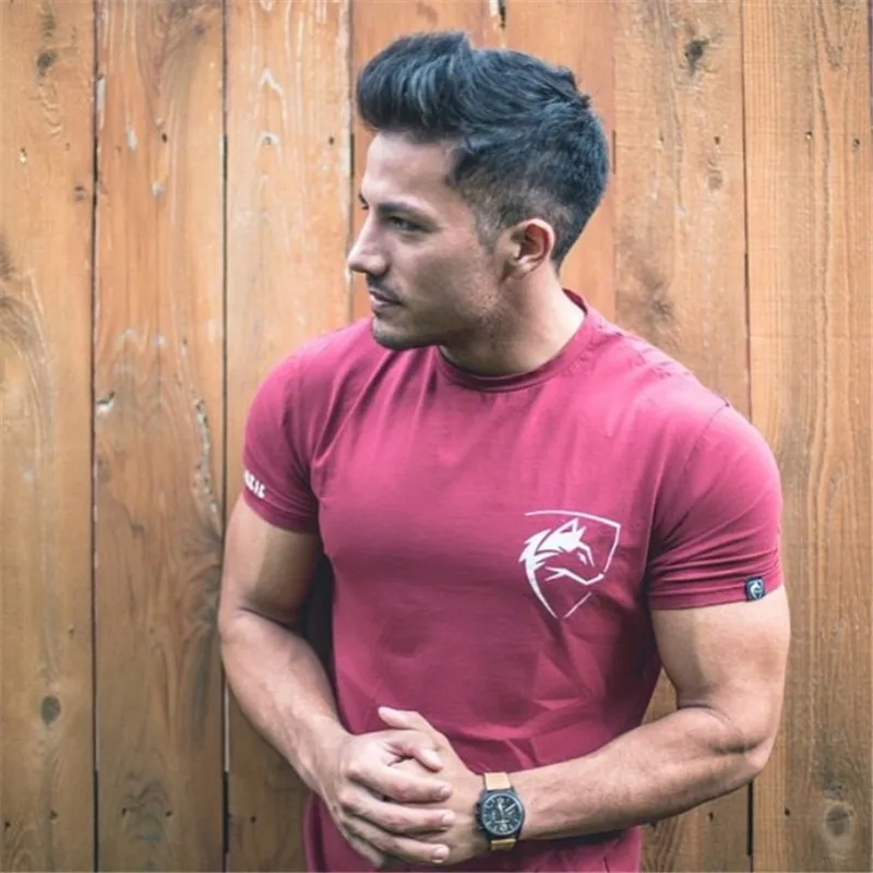 Новая брендовая хлопковая футболка для мужчин ALPHALETE Gyms Фитнес Бодибилдинг облегающие рубашки мужские модные повседневные футболки с принтом