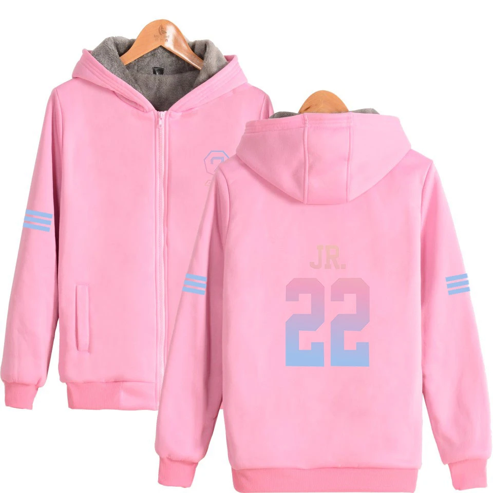 

GOT7 Zipper Hoodies Parkas Oversize Keep Warm 2018 New Style Hoodies Winter Fashion Unisex winter clothes women/men