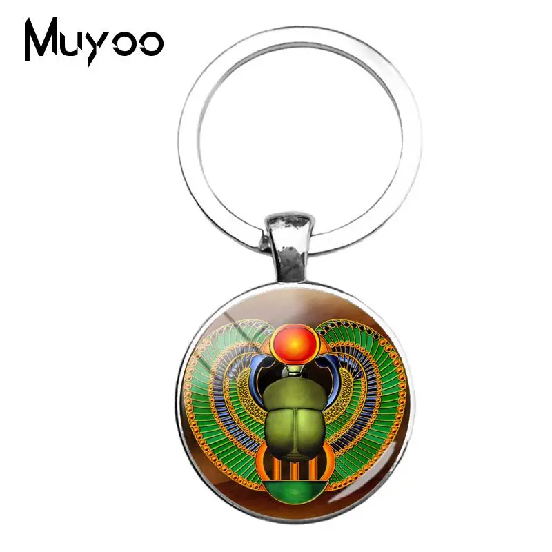 2018 модный Scarab фото брелок стеклянный купольный кабошон круглые брелки ручной