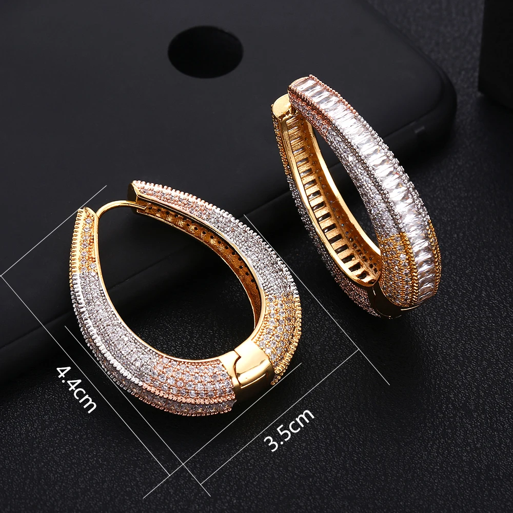 Jankelly Роскошные кубический цирконий геометрической формы массивные большие