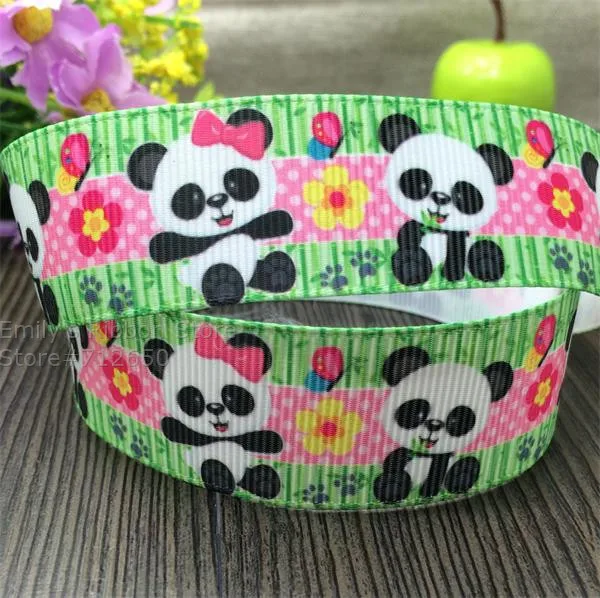 Бесплатная доставка лента в рубчик с принтом панды виде животного бант