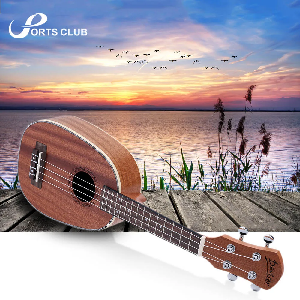 Высокое качество 21 &quotАнанасовый сопрано Укулеле прочный Sapele Ukulele Ukelele матовый 4