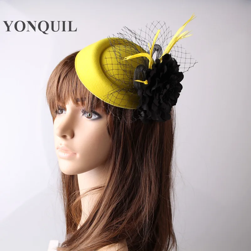 Головной убор Таблетка с шелковым цветком популярная Вуалетка для вечерние