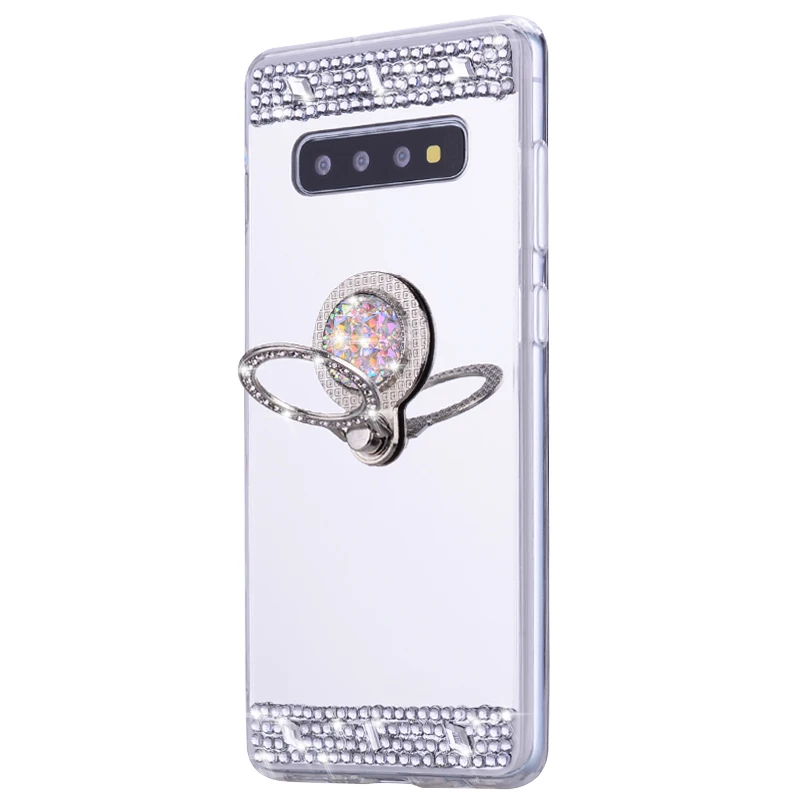 Mirror Glitter Crystal For Samsung Galaxy S10 plus case Soft Silicone Armor A50 S10e Phone back Cover | Мобильные телефоны и