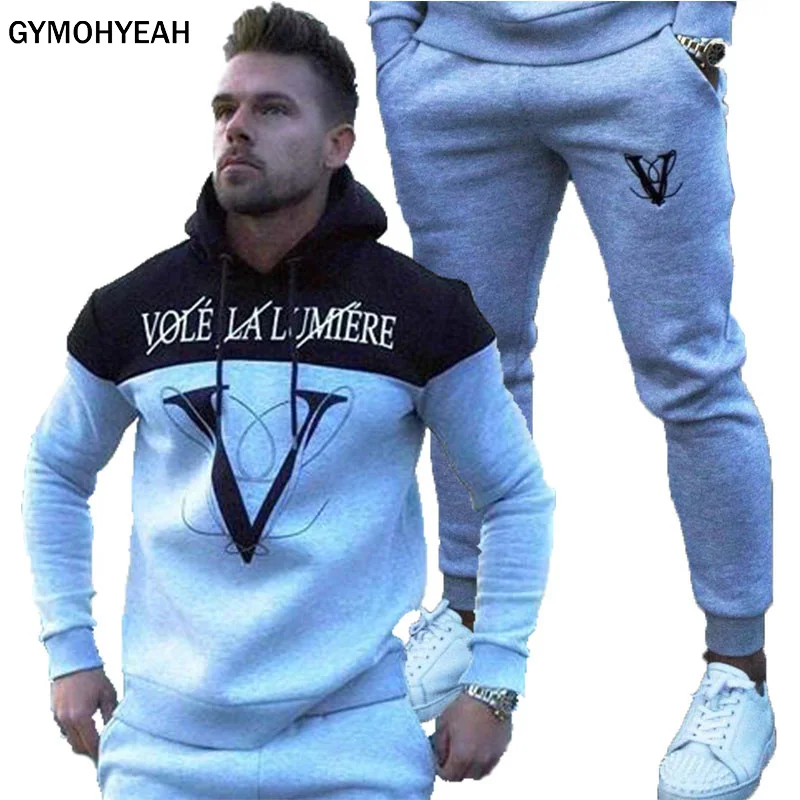 

NEW Men's Sets tracksuit men sports suit chandal hombre survetement homme trainingspak mannen tuta uomo mens fashion tracksuit