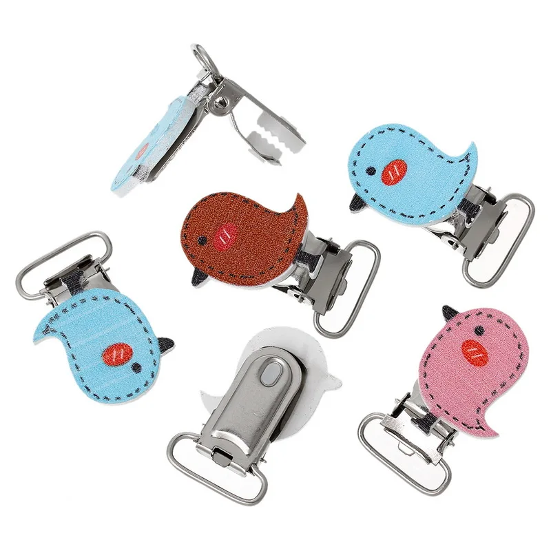 LF 5Pcs Bird Wooden Metal Baby Pacifier Clip Solid Color Holders Cute Infant Soother Clasps Accessories Diy Tool | Дом и сад