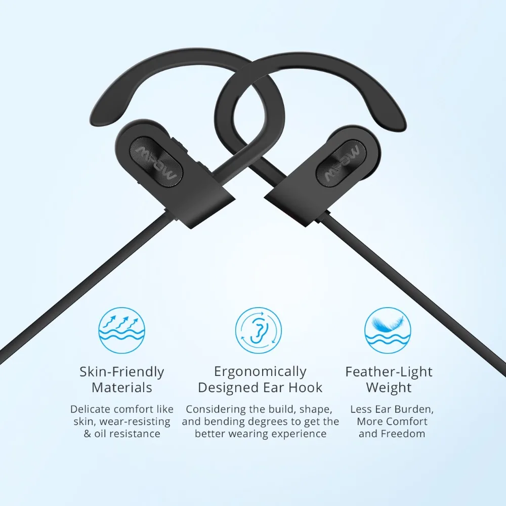 2019 Mpow Bluetooth наушники IPX7 Водонепроницаемый Hi Fi стерео спортивные Беспроводной с