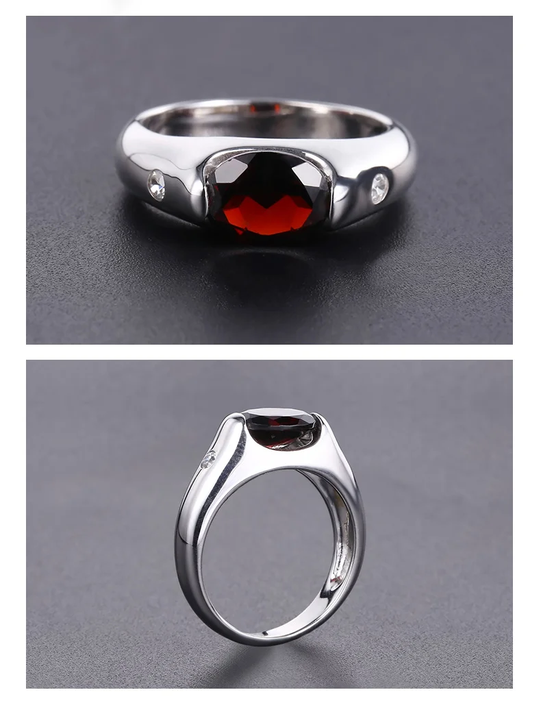 GEM'S BALLET 2.21Ct натуральный красный гранат драгоценный камень Обручальное кольцо для женщин Подлинная Твердые 925 пробы серебряные ювелирные изделия