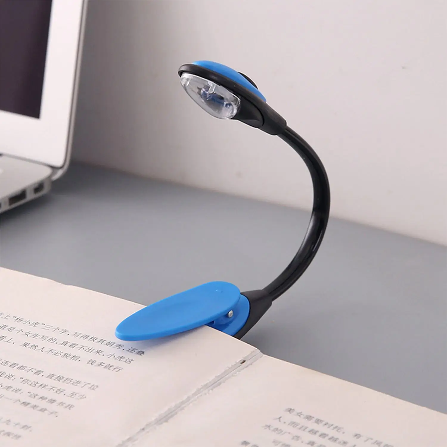

Mini Flexible Clip-on Bright Booklight LED Travel Book Reading Lamp White Light book holder small table lamp light small gifts B