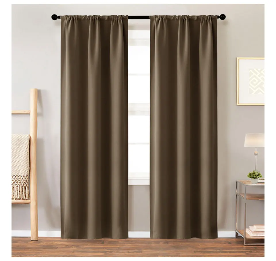 High Shading Blackout Curtains For Bedroom Modern Thermal Insulating Solid Finished Curtains Living Room Window Treatment Drapes