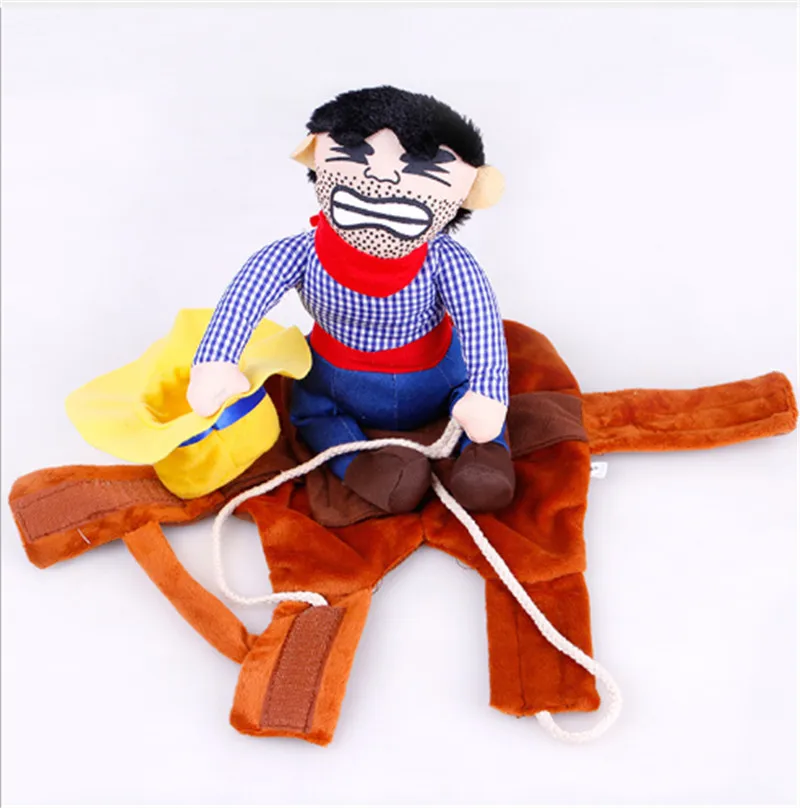 Костюм для собаки костюм Ковбой наездник с шляпой и сумками денег одежда Новинка