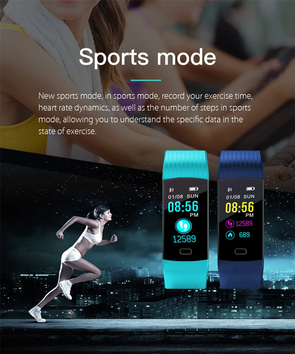 LIGE Pulsera inteligente IP67 Водонепроницаемый фитнес-трекер умный браслет цифровые часы мужские женский шагомер спортивные Смарт-часы