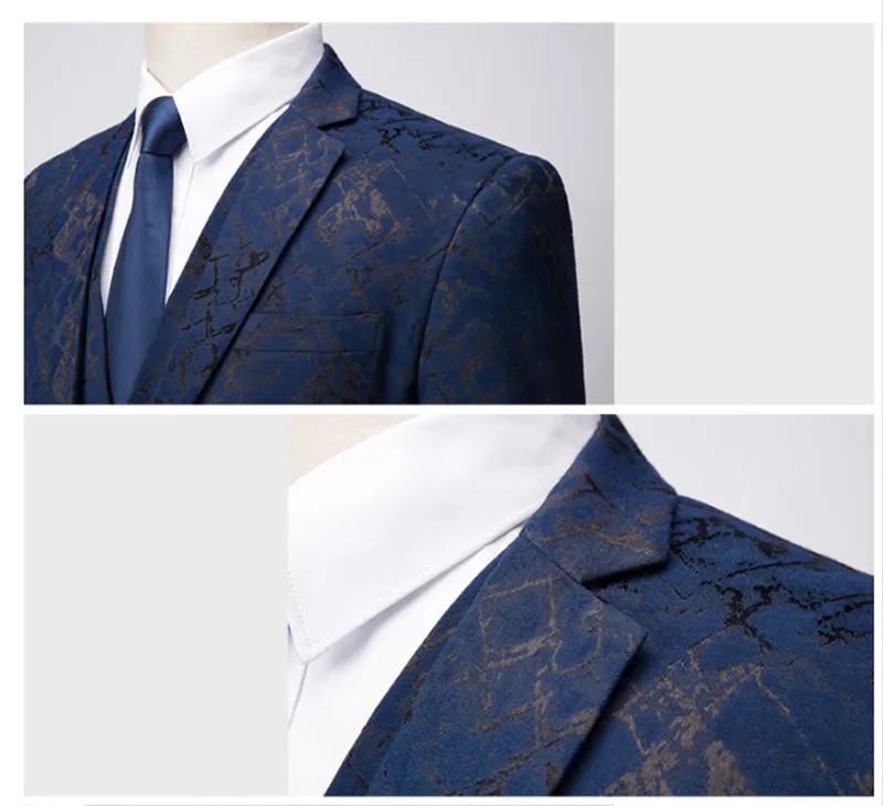 Куртка+ жилет+ брюки) мужские костюмы Бизнес Slim fit повседневные мужские свадебные костюмы платье мужские вечерние костюмы вышивка M-6XL