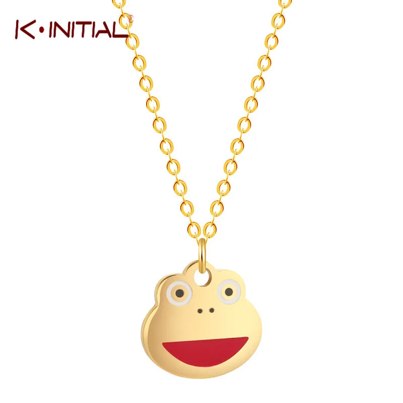 Kinitial Lucky Frog свитер с изображением жабы цепи длинной животного кулон ожерелье из