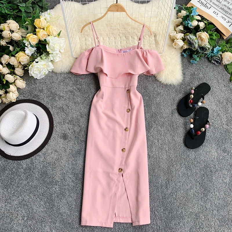 Женское облегающее платье на бретелях спагетти повседневное длинное