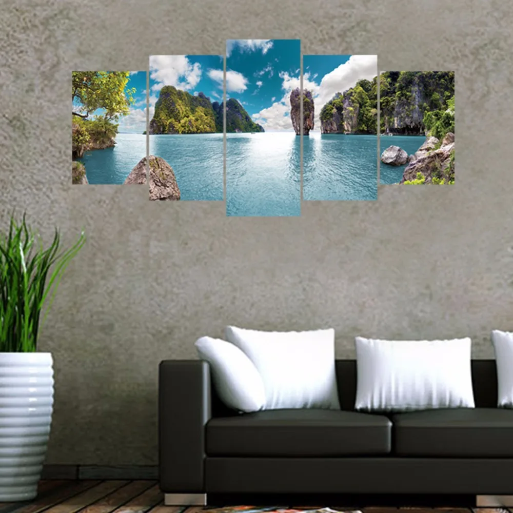 5 шт./компл. 3D обои из Таиланда с морским островом для спальни дивана настенный