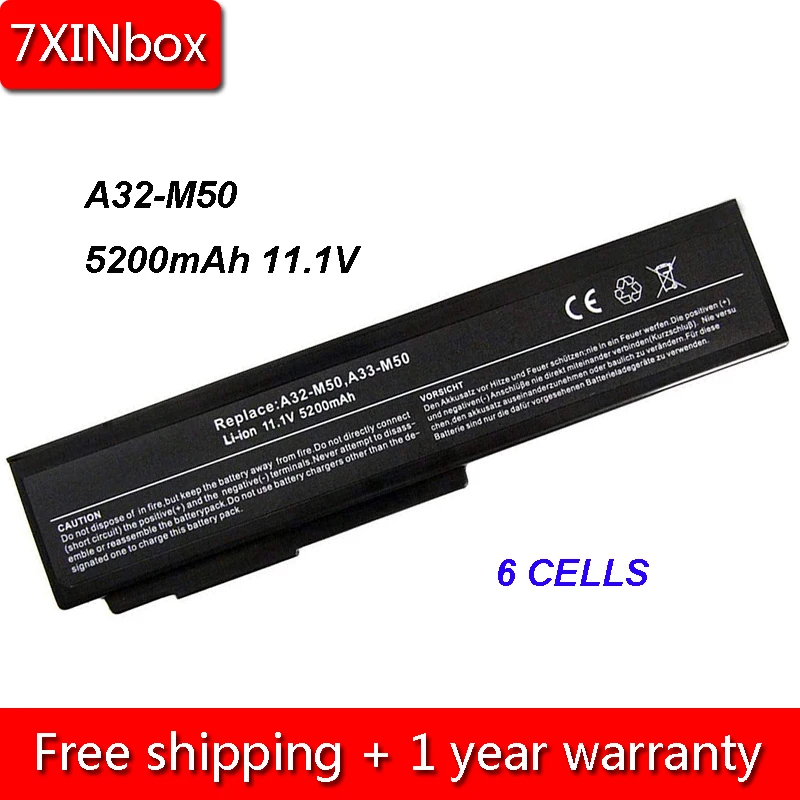 7XINbox 6cell 5200mAh 11 1 V A32 M50 N61 X64 A33 Аккумулятор для ноутбука Asus N53S N53J N53JQ N43 N61JQ G50 G60 X55