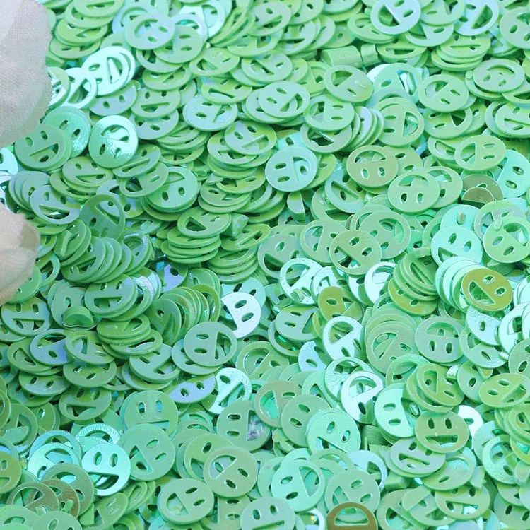 Fruit green 10 г 6 мм улыбающееся лицо свободные блестки конфетти для украшения ногтей блестки DIY ткань швейные изделия lentejuelas - Цвет: Fruit green