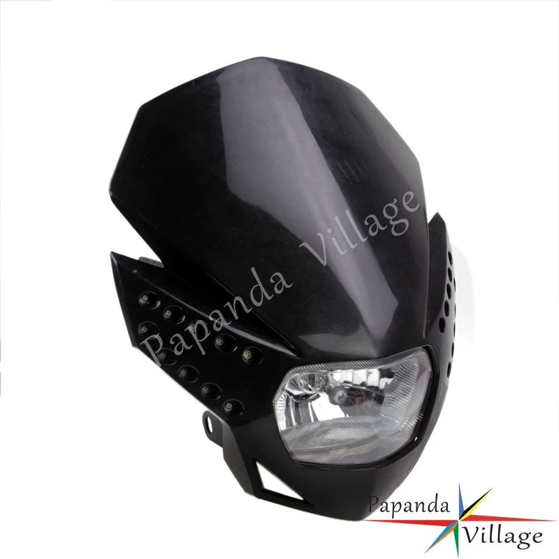 Двойной Спорт мотоцикл светодиодный головной светильник обтекатель w/поворотные