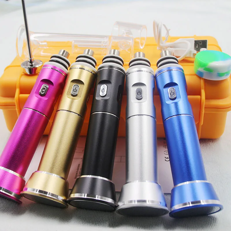

Newest G9 henail with ceramic/titanium -nail portable enail for dabbing electric -nail dnail with Yellow Waterproof Hard Case