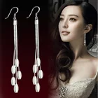 Женские серебряные серьги MEYRROYU, корейские ювелирные изделия из стерлингового серебра 925 пробы с длинной кисточкой, свадебные украшения