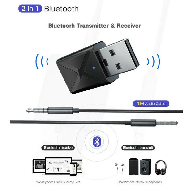 USB беспроводной Bluetooth 3 5 мм AUX аудио стерео музыкальный приемник адаптер для дома
