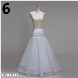 NO. 6 CPA1337 White Белый свадебный подъюбник белый кринолин тюль платье для невесты Нижняя юбка Русалка нижняя юбка для девочек Jupon Mariage - Цвет: NO. 6 CPA1337 White