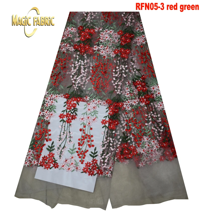

High Quality African Lace Fabric French Net Embroidery Tulle Lace Fabric For Nigerian party Dress RFN05