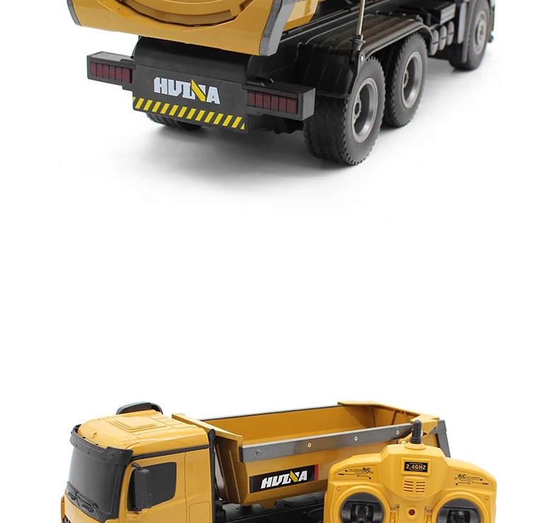 HUINA TOYS 1573 1/14 10CH сплав RC самосвал инженерный строительный автомобиль пульт дистанционного управления игрушка RTR-коричневый