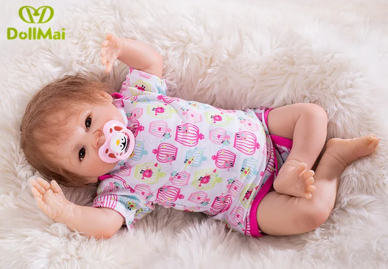 Милая новорожденная девочка bebes reborn 46 см силиконовая кукла baby настоящая мягкая