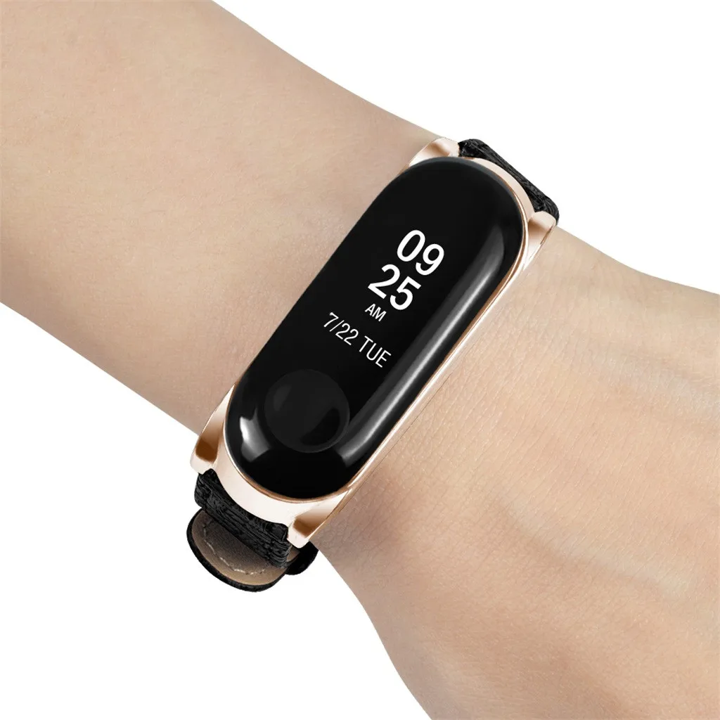 Кожаный ремешок с тканым узором для Xaio mi Band 3, сменный ремешок на запястье Xao mi Xio mi Xiao mi band bnad3, ремешок на запястье