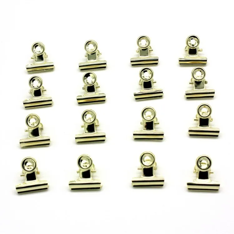 

10 PCS Affordable Golden Tone Metal Office Paper Document Binder Clips 22mm