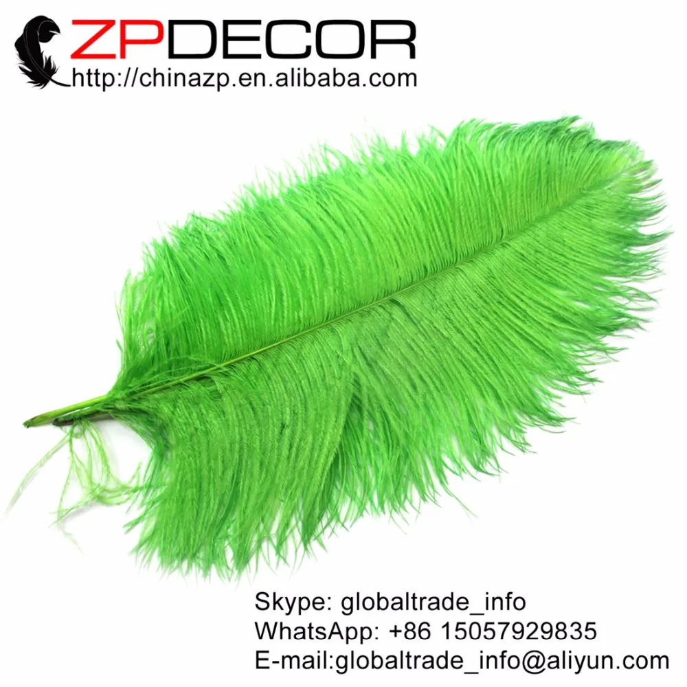 

ZPDECOR 40-45 см (16-18 дюймов) 100 шт./лот Симпатичные мягкие цветные зеленые страусиные перья для оптовой продажи