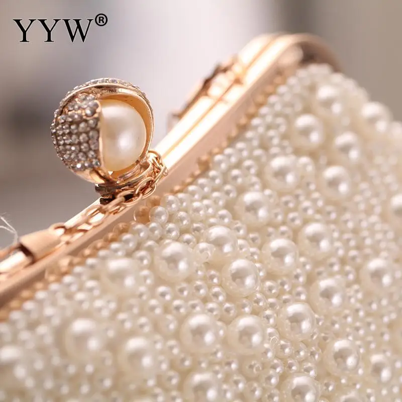 

YYW Evening Bags Women Clutch purse Evening Clutch Bag Wedding Bridal Handbag Pearl Beaded Famous Fashion Rhinestone woemn's Bag