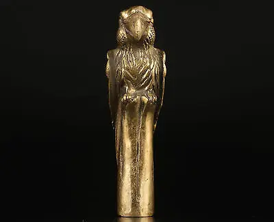 Восточная китайская коллекция ручная латунная статуя трость для попугая ручной