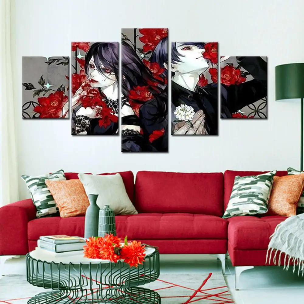 Modern Home Wall Decor Canvas Picture FIGHTER JET SOARING HIGH ON THE BLUE SKY - 5 PIECE CANVAS Print Painting | Дом и сад