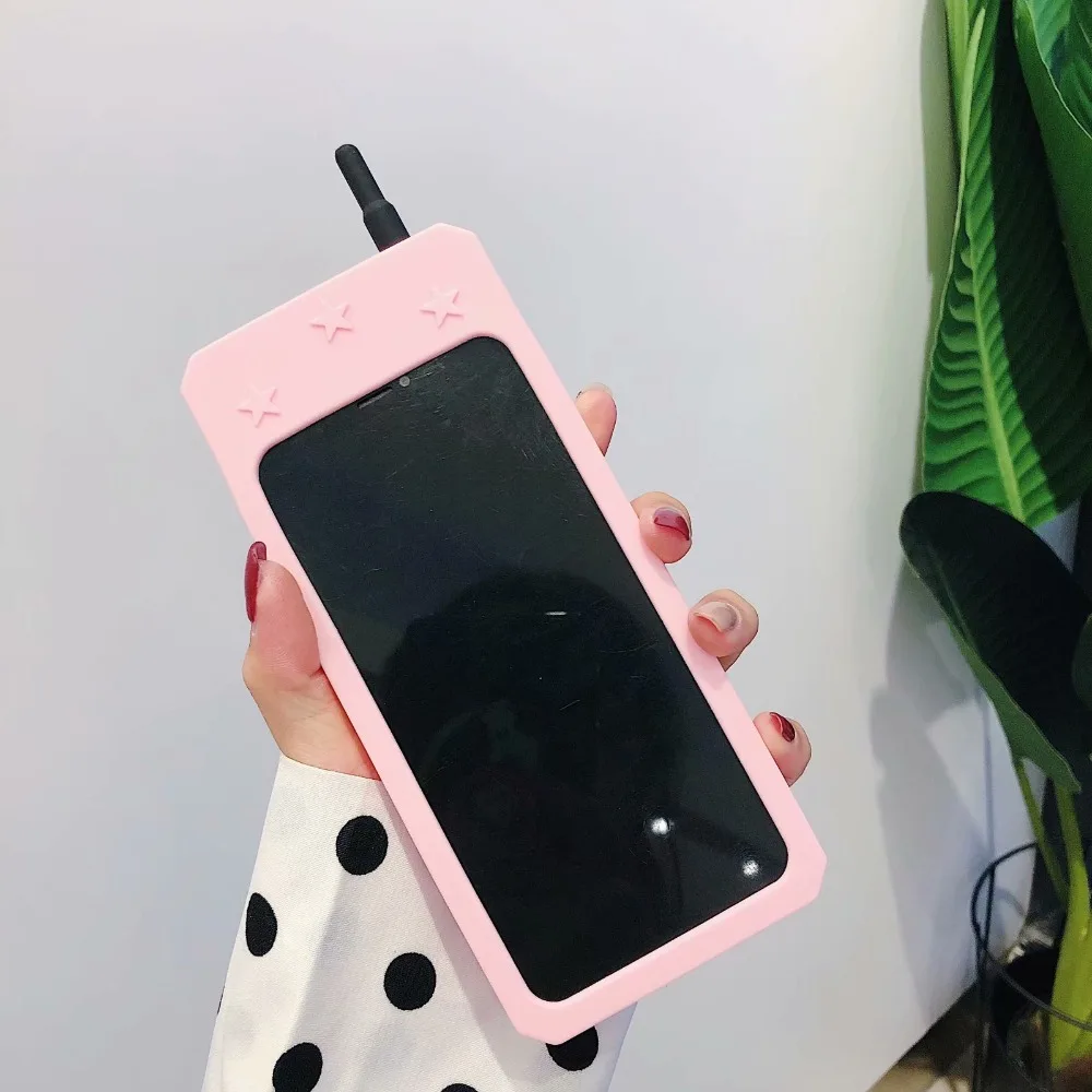 Винтажная модель телефона чехлы для iPhone 7 8 6 6s Plus X XR XS Max силиконовая задняя крышка