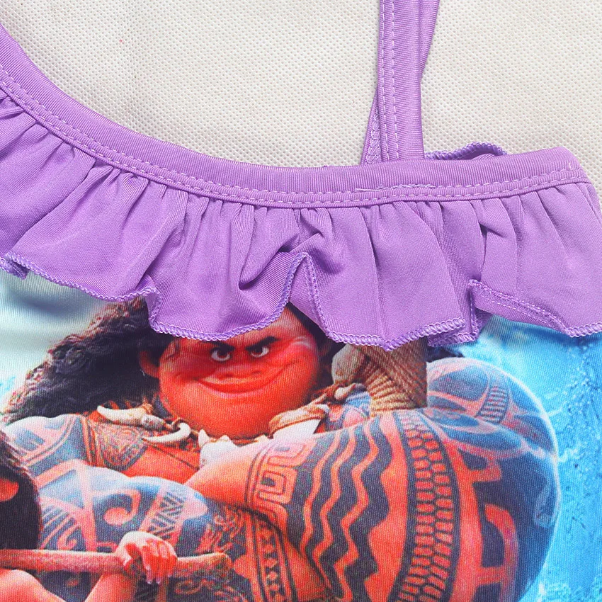 robe fille купальник для девочек Moana vaiana бикини цельная одежда для плавания с бантом детское платье с троллями купальные костюмы biquini