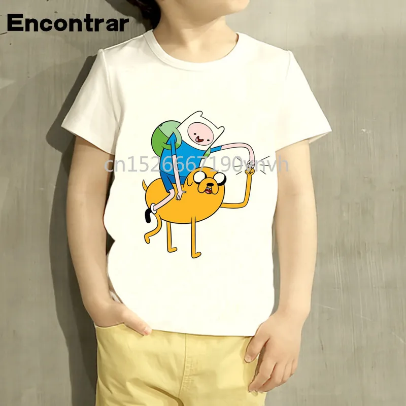 Детская футболка с изображением Финна и Джейка для маленьких мальчиков девочек