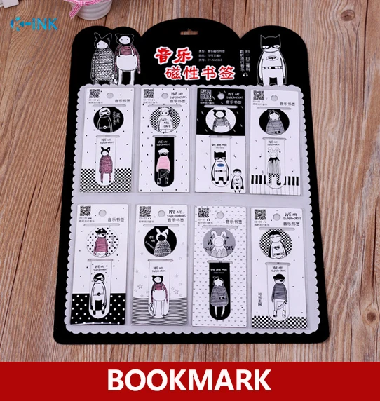 Белая и Черная магнитная закладка с героями мультфильмов забавные магнитные