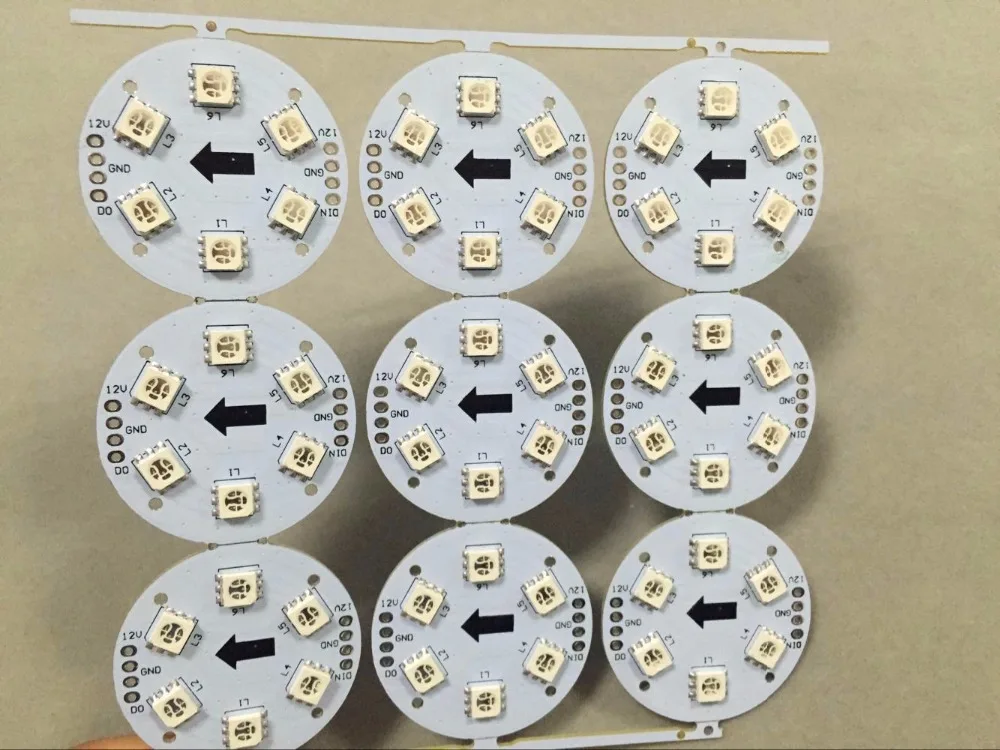 Адресуемые пиксели PCBA DC12V WS2811 5050 6 шт SMD RGB LED Размер: диаметр 38 мм 1 44 Вт|led 220v|led loveled 60v