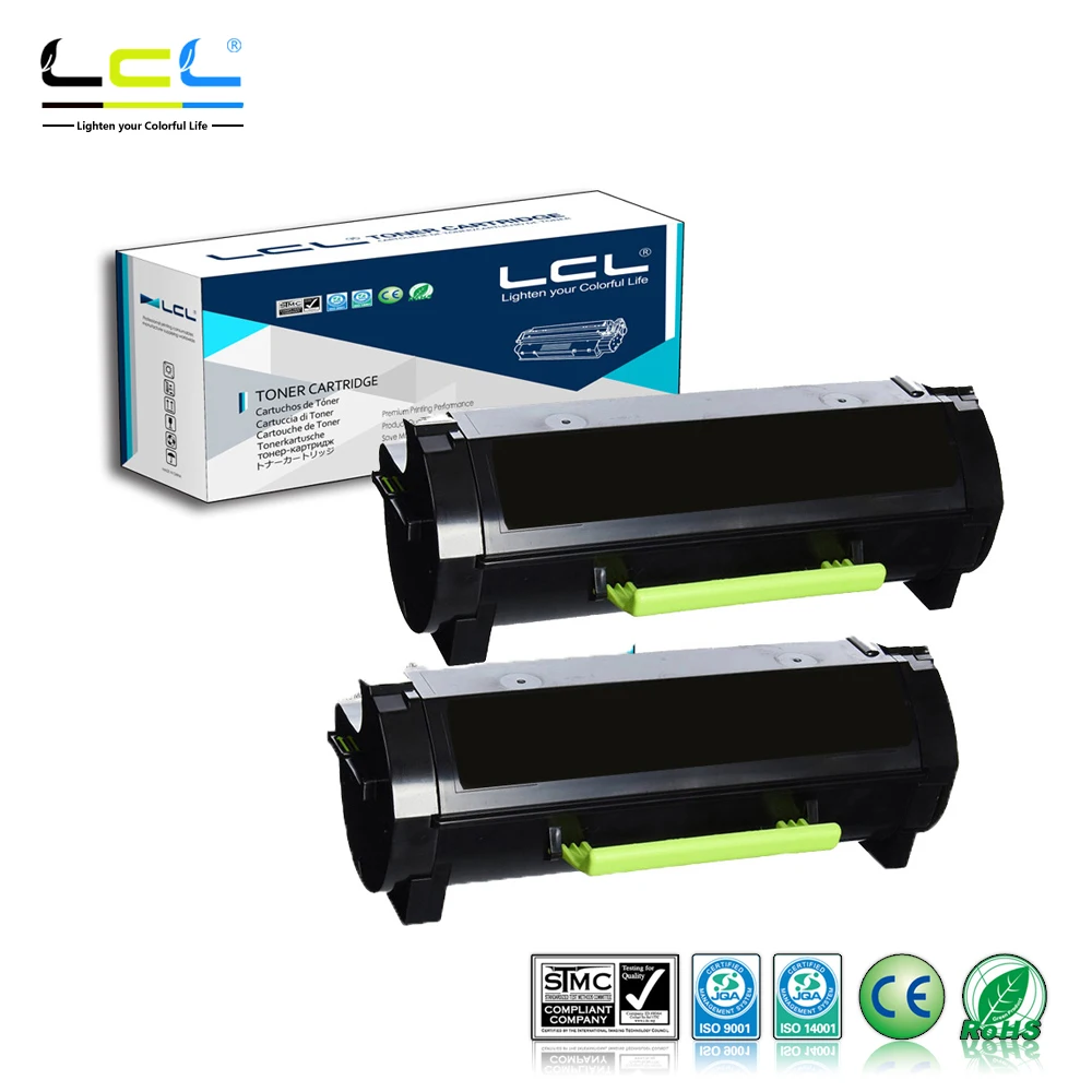 

LCL 50F1H00 50F1000 501H 50F2H00 50F2000 502H (2-Pack Black) Toner Cartridge Compatible for Lexmark MS310d/MS310dn