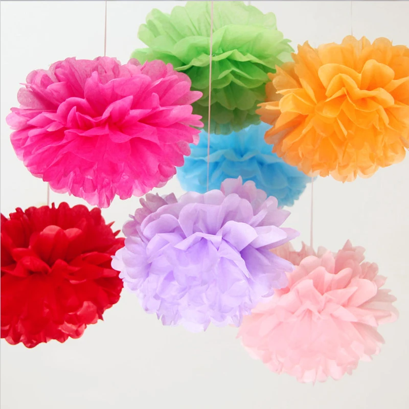 1 шт. 10 дюймов тканевые помпоны цветочные шарики настенная бумага украшение для