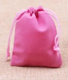 pink 10 шт./лот 7x9 см небольшой шнурок черные красные бархатные украшения сумка подарки Ювелирные сумки Свадебные Рождественские мешки для упаковки - Цвет: pink