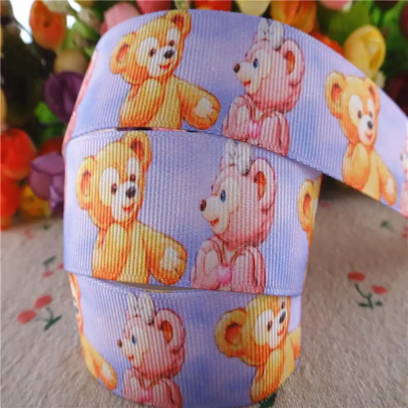 18102506 1&quot 25mm 10 yards cute animals printed grosgrain ribbons DIY hair bows handmade materials | Дом и сад